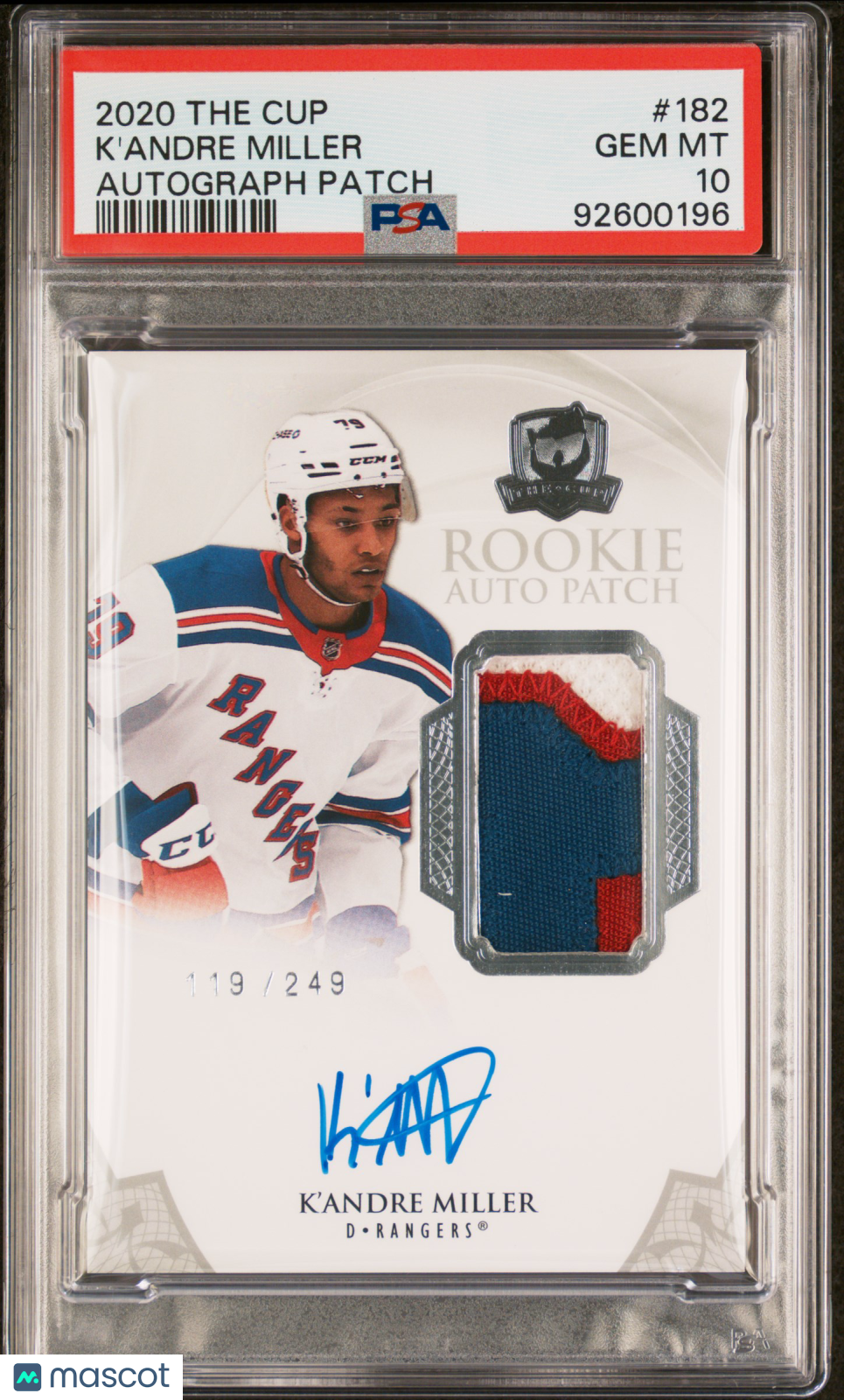 2020-2021 Upper Deck The Cup PSA 10 K'Andre Miller Rookie Patch Autograph /249