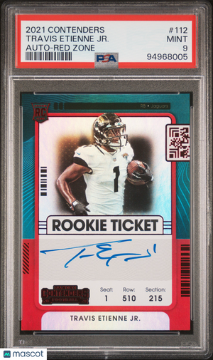 2021 Panini Contenders Travis Etienne JR. RC Auto Red Zone PSA 9 #112 