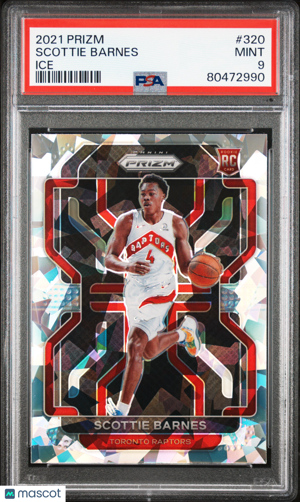 2021 Panini Prizm Basketball Scottie Barnes RC Rookie Ice PSA 9 