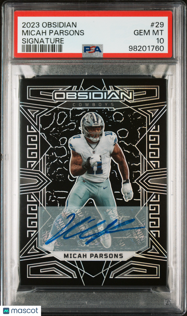 2023 Panini Obsidian Football Micah Parsons Signature Autograph PSA 10 