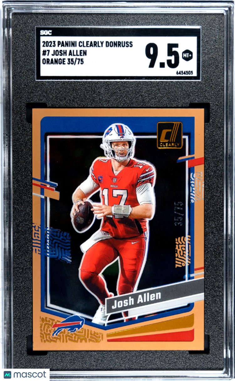 2023 Panini Clearly Donruss Josh Allen Orange SGC 9.5 35/75 #7 