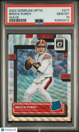 2022 Panini Donruss Optic Rated Rookie Brock Purdy Wave PSA 10 