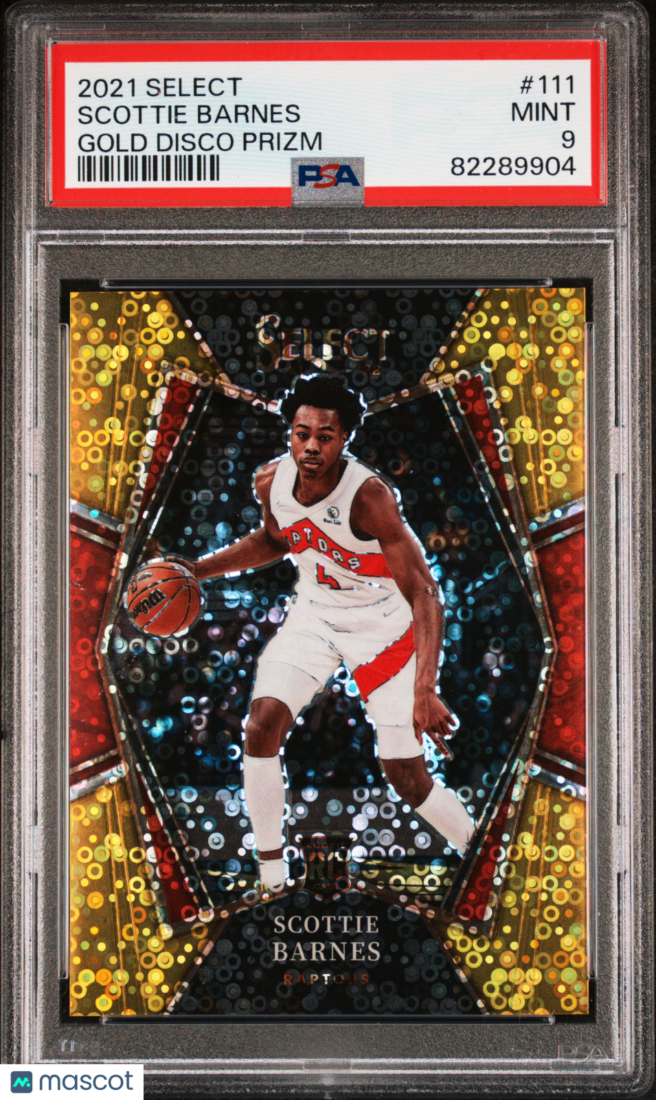 2021 Panini Select Basketball Scottie Barnes RC Gold Disco Prizm PSA 9 03/10 