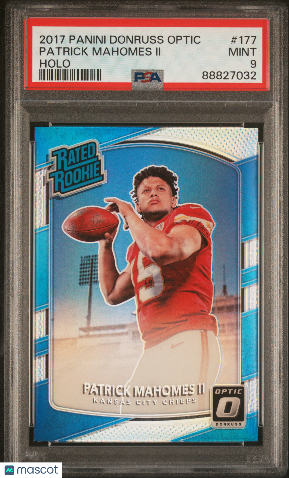 2017 Panini Donruss Optic Rated Rookie Holo Patrick Mahomes II PSA 9 