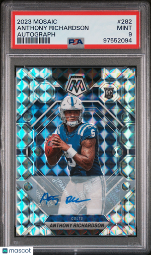 2023 Panini Mosaic Football Anthony Richardson RC Auto PSA 9 #282 