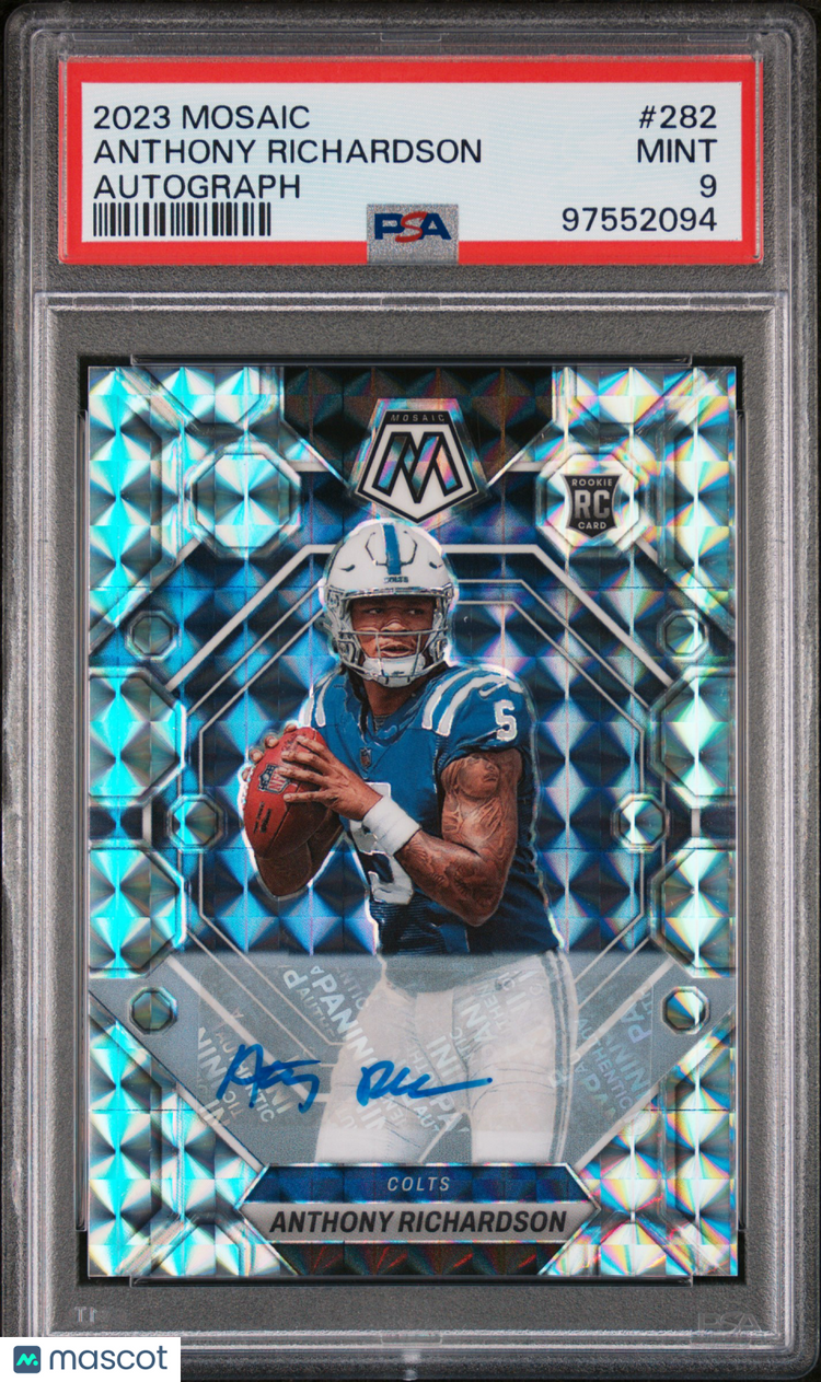 2023 Panini Mosaic Football Anthony Richardson RC Auto PSA 9 #282 