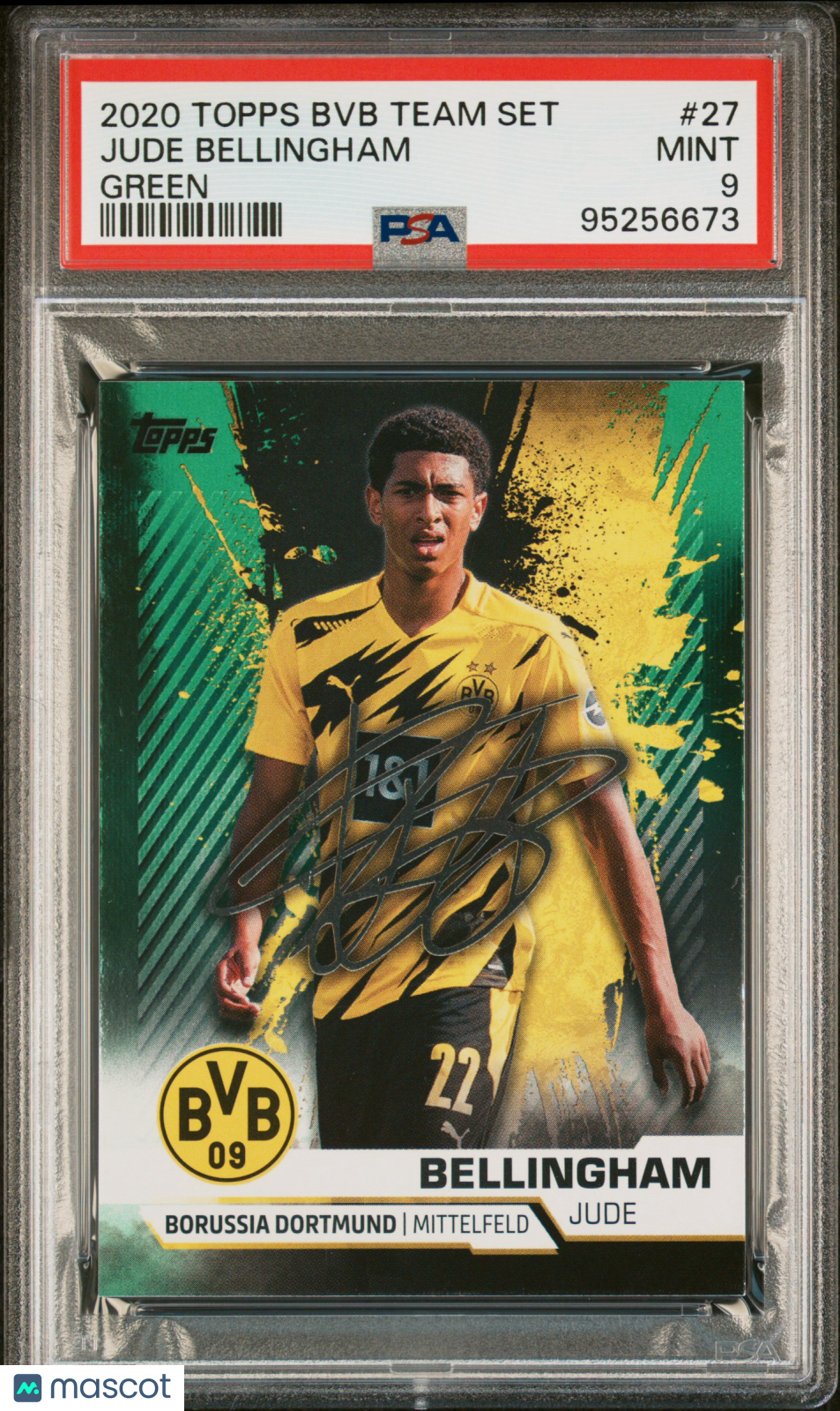 2020 Topps BVB Team Set PSA 9 Jude Bellingham Green 160/199 #27 