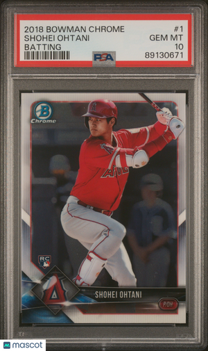 2018 Bowman Chrome Baseball Shohei Ohtani RC Batting PSA 10 #1 