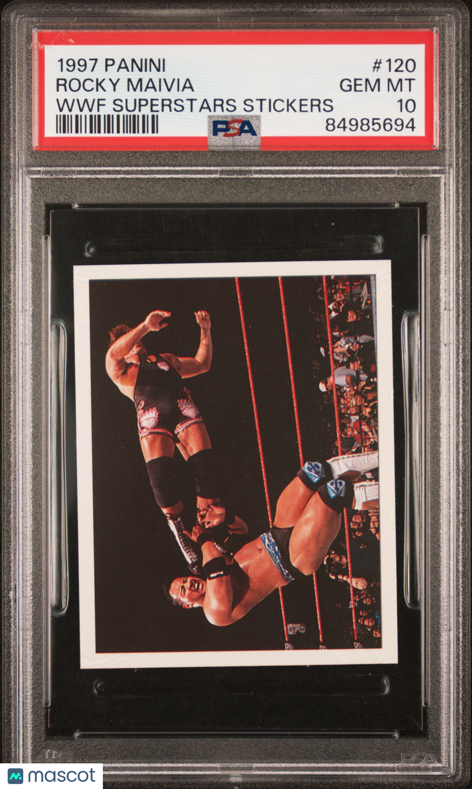 1997 Panini Wwf Superstars Stickers Rocky Maivia #120 Psa 10 1