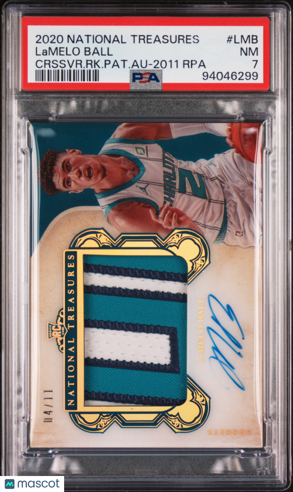 2020 Panini National Treasures PSA 7 LaMelo Ball Crossover RPA 04/11 #C11-LMB 