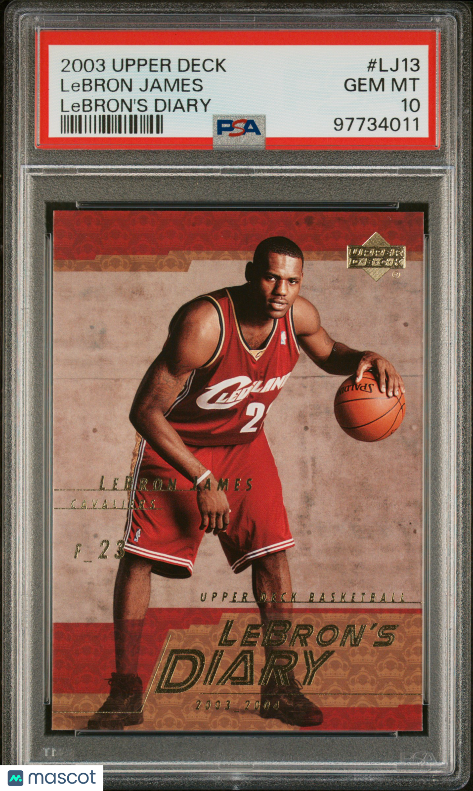 2003 Upper Deck Lebron's Diary LeBron James #LJ13 PSA 10