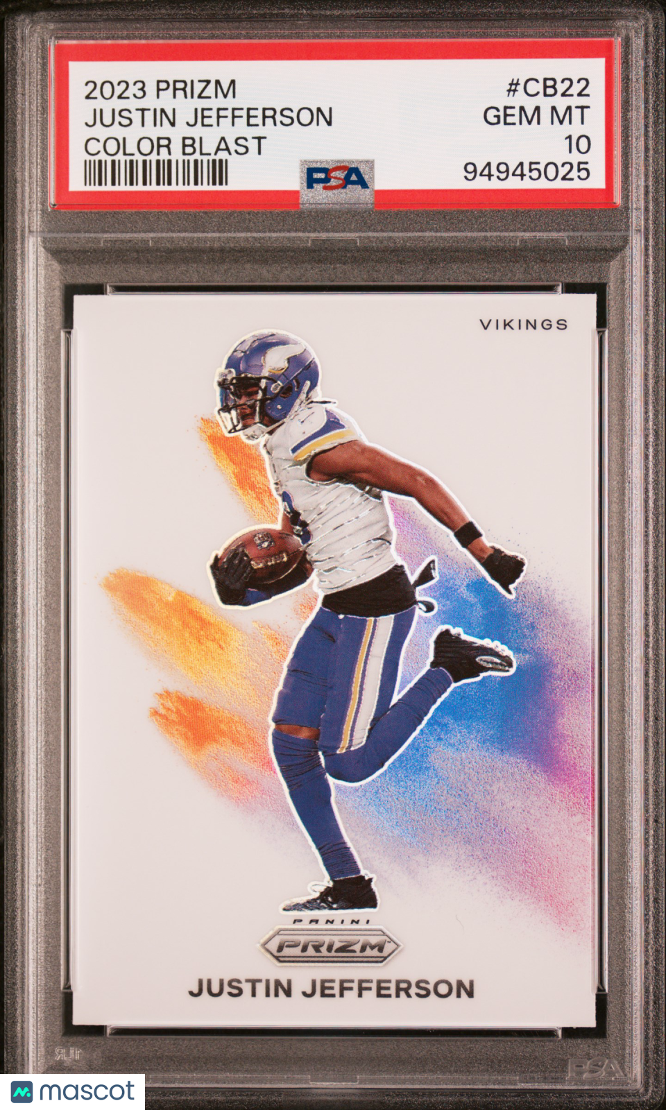 2023 Panini Prizm Color Blast Justin Jefferson PSA 10 #CB-22 