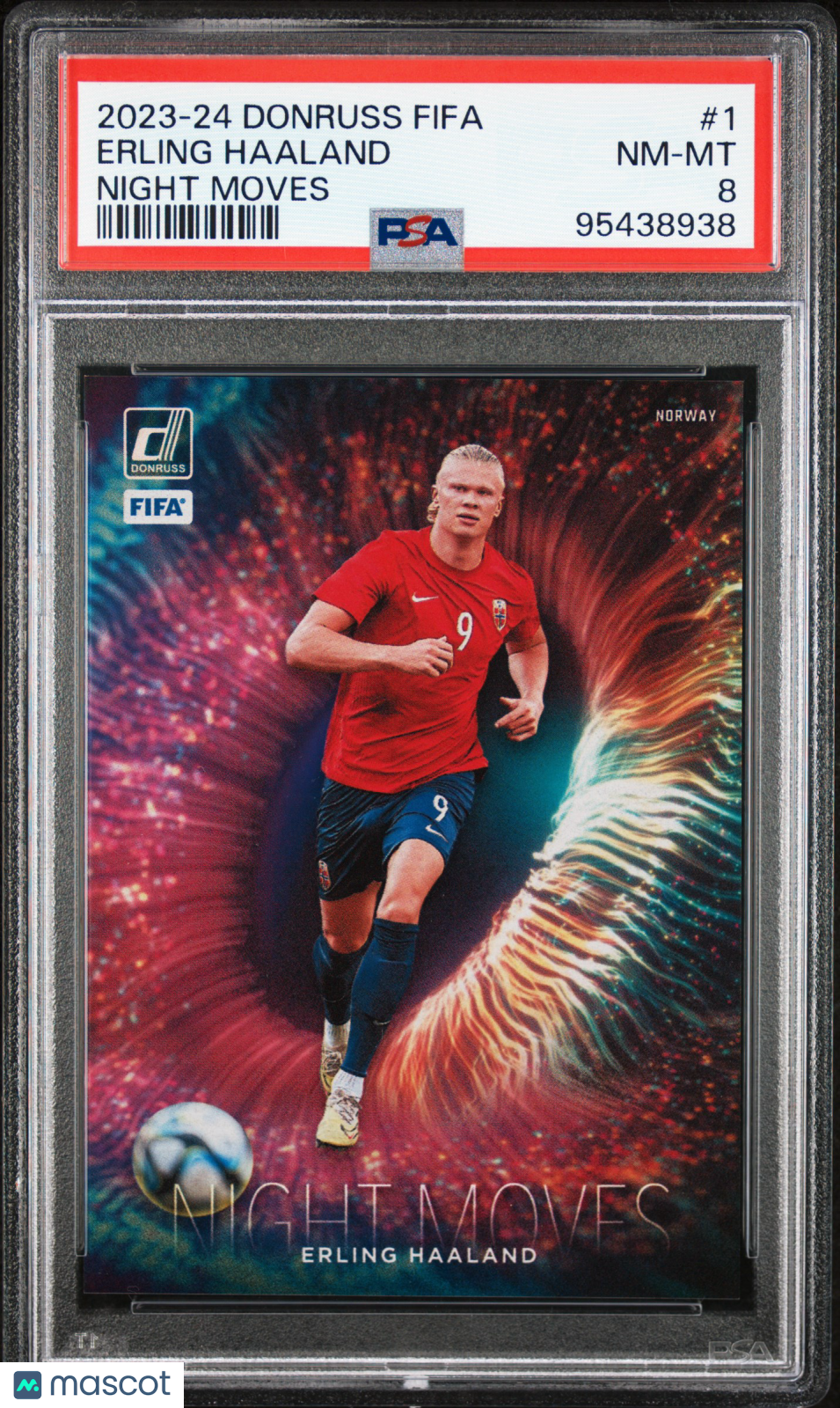 2023-24 Panini Donruss FIFA Night Moves Erling Haaland #1 PSA 8 