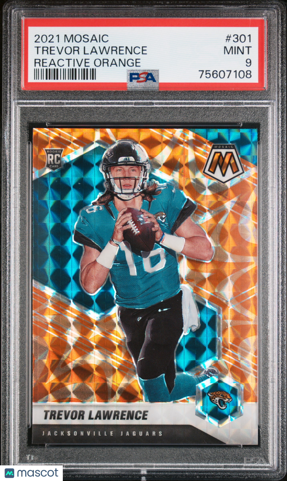 2021 Panini Mosaic PSA 9 Trevor Lawrence RC Reactive Orange #301 