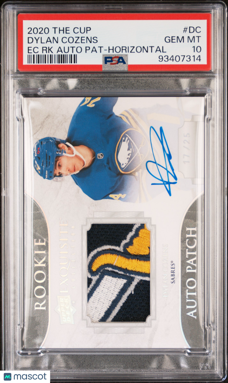 2020 UD The Cup Exquisite Collection PSA 10 Dylan Cozens RPA Horizontal 17/25 