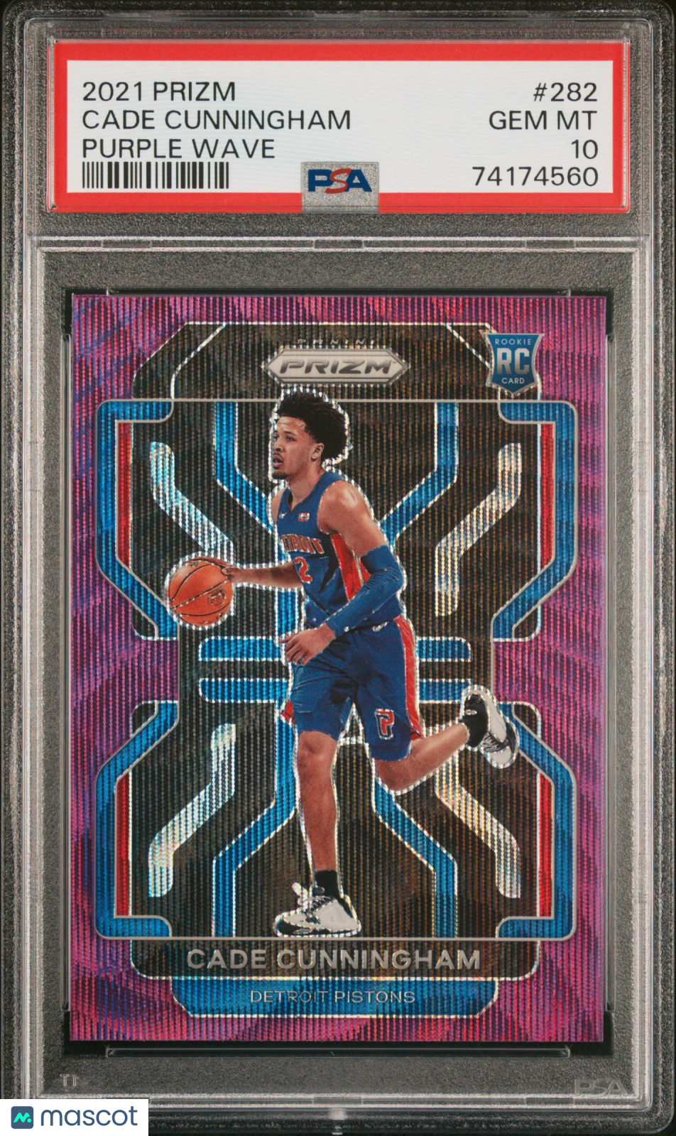 2021 Panini Prizm Basketball Cade Cunningham RC Rookie Purple Wave PSA 10