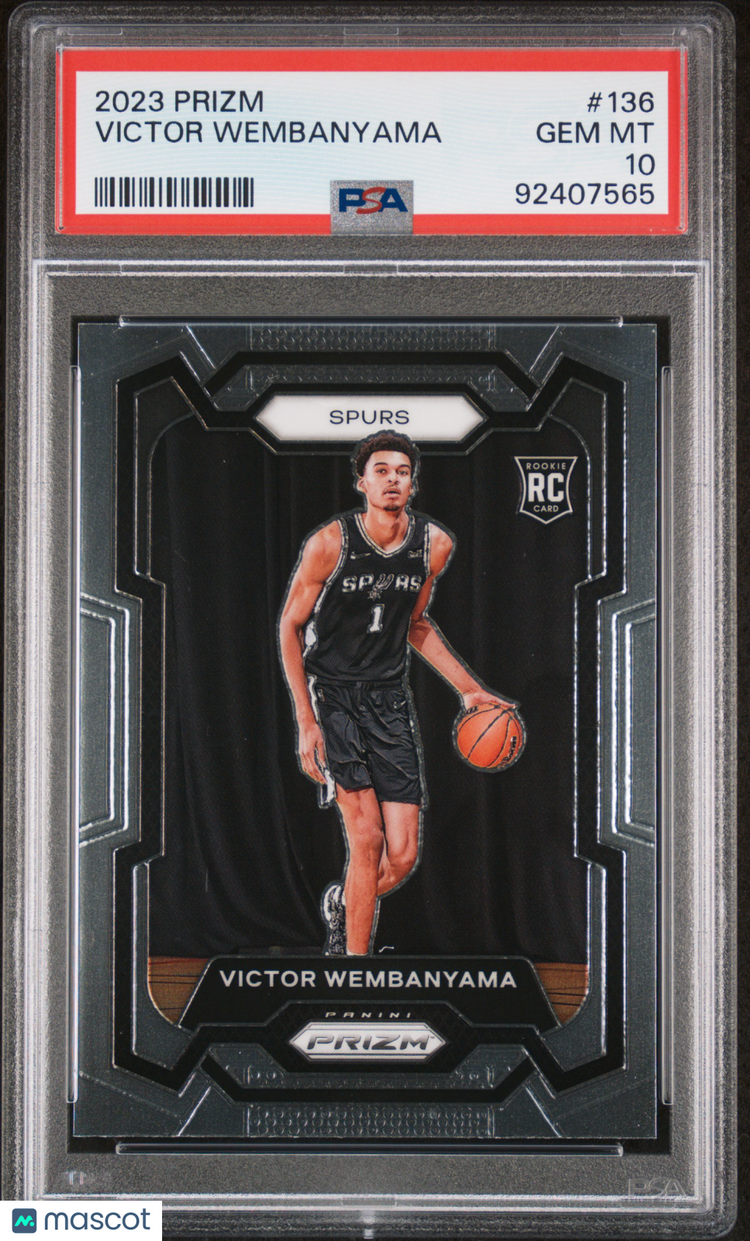 2023 Panini Prizm Basketball Victor Wembanyama RC Prizm PSA 10 #136 