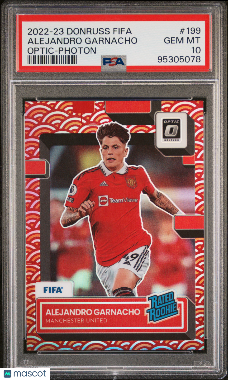 2022 Panini Donruss FIFA Optic PSA 10 Alejandro Garnacho Photon Rated Rookie 