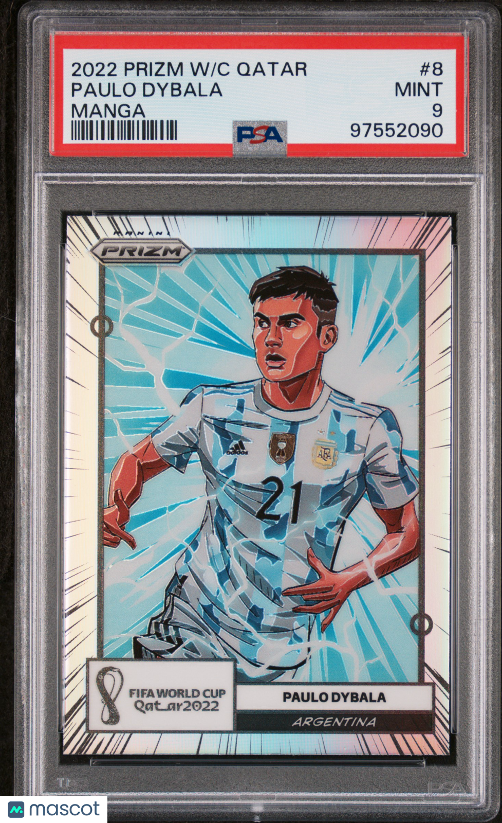 2022 Panini Prizm World Cup Qatar Manga Paulo Dybala #8 PSA 9 