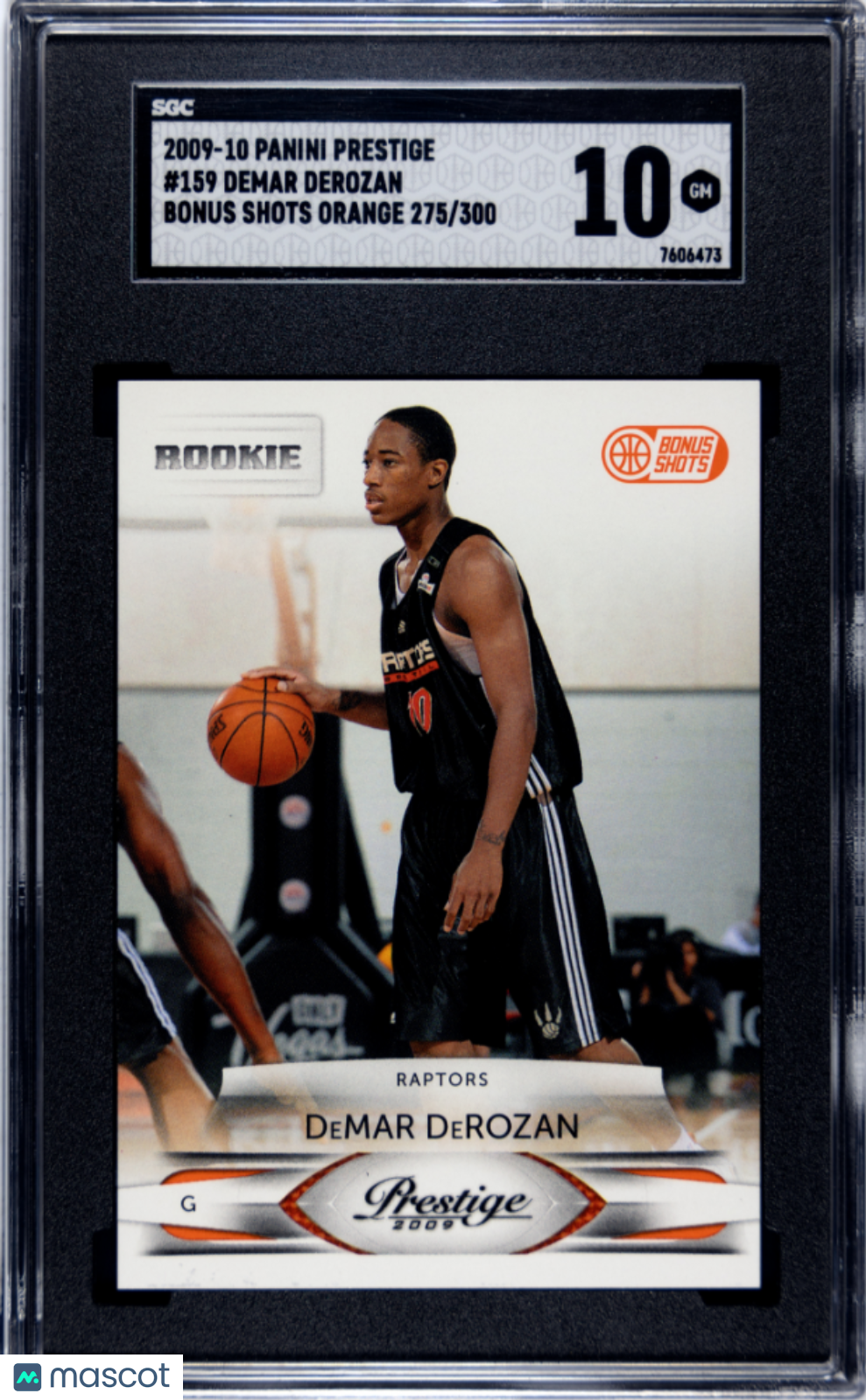 2009-10 Panini Prestige DeMar DeRozan Bonus Shots Orange 275/300 SGC 10 