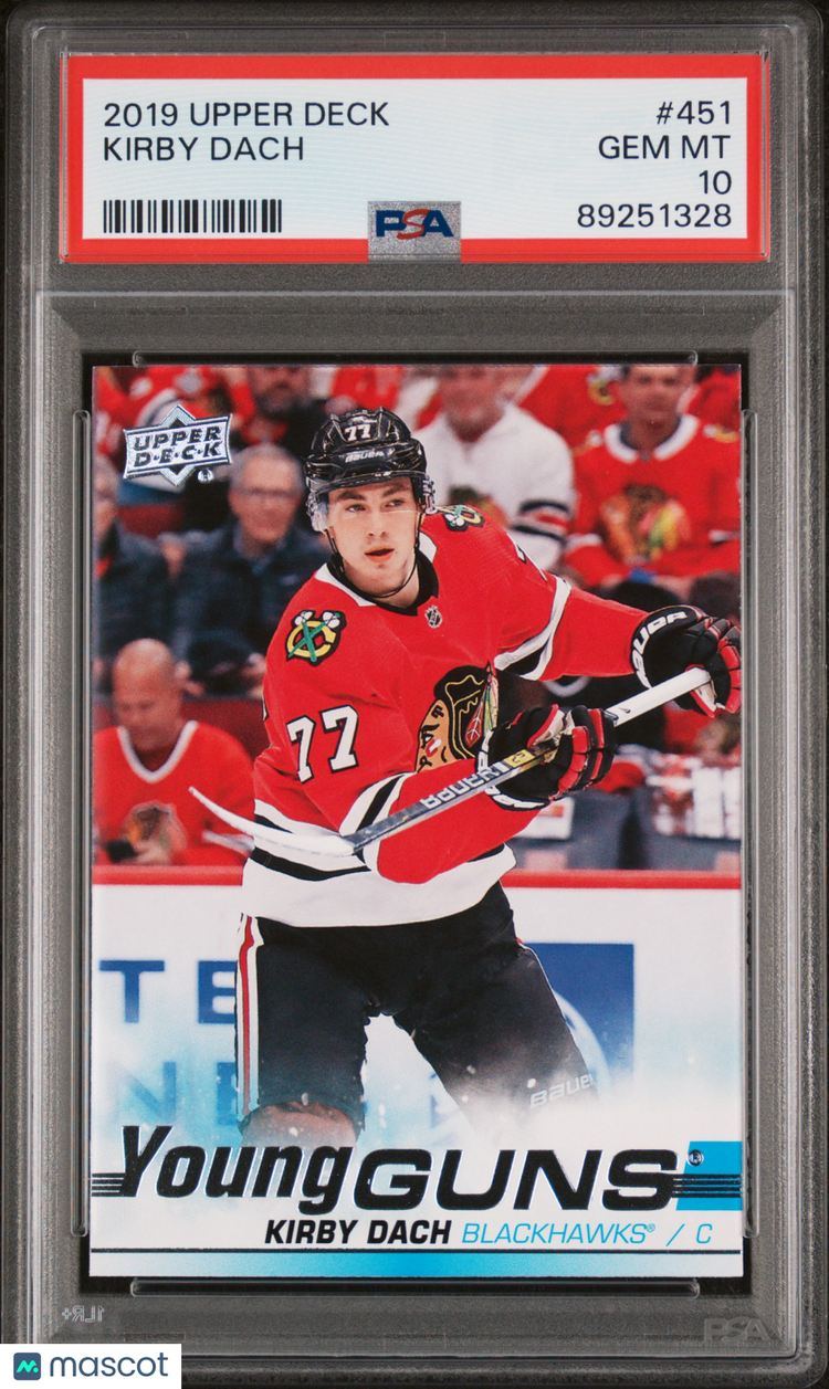 2019-20 Upper Deck Series 2 Hockey Kirby Dach Young Guns PSA 10 #451 