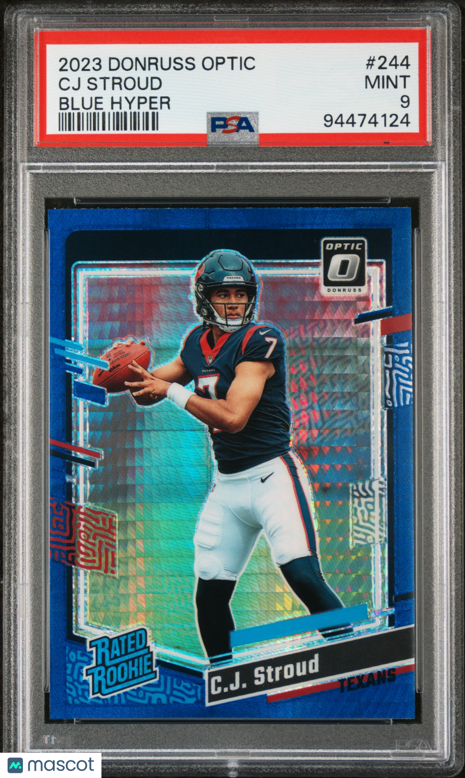 2023 Panini Donruss Optic CJ Stroud Rated Rookie Blue Hyper PSA 9 #244 