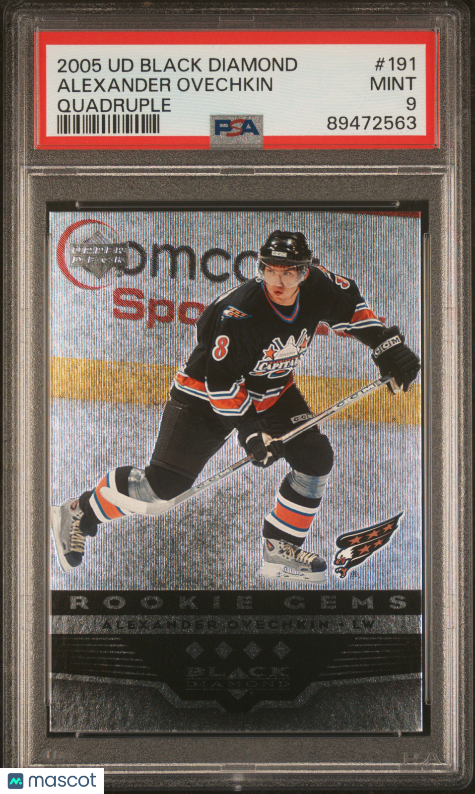 2005-06 Upper Deck Black Diamond PSA 9 Alexander Ovechkin Rookie Gems Quadruple