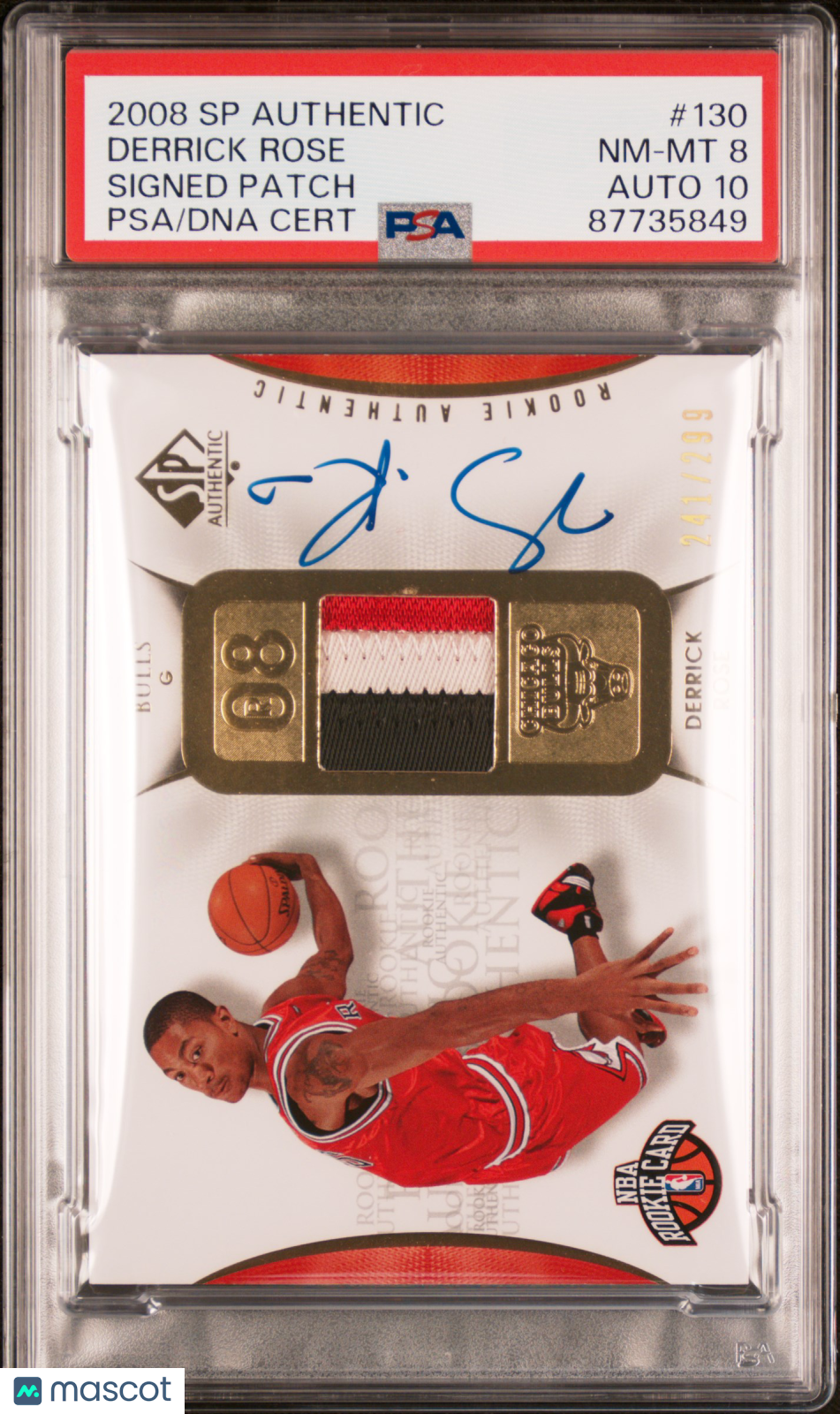 2008 Upper Deck SP Authentic Basketball PSA 8 Derrick Rose RPA 241/299