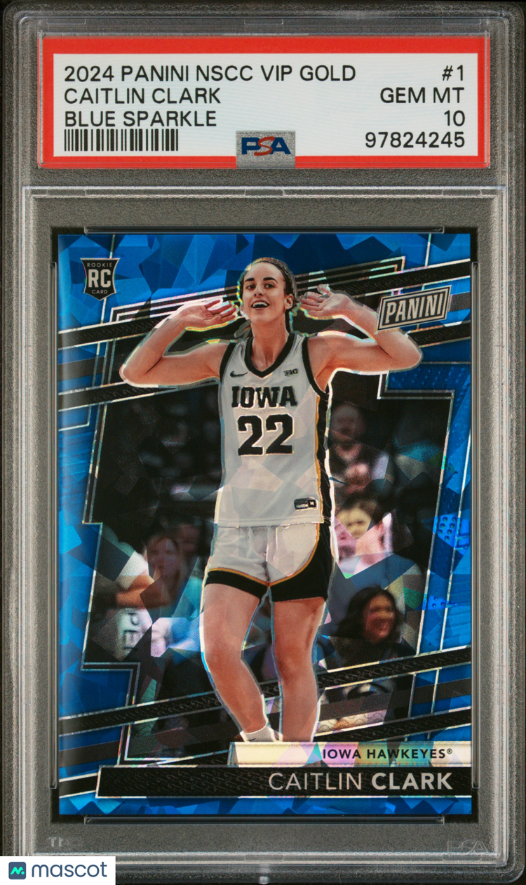 2024 Panini The National VIP Gold Caitlin Clark Rookie Blue Sparkle PSA 10 /124 