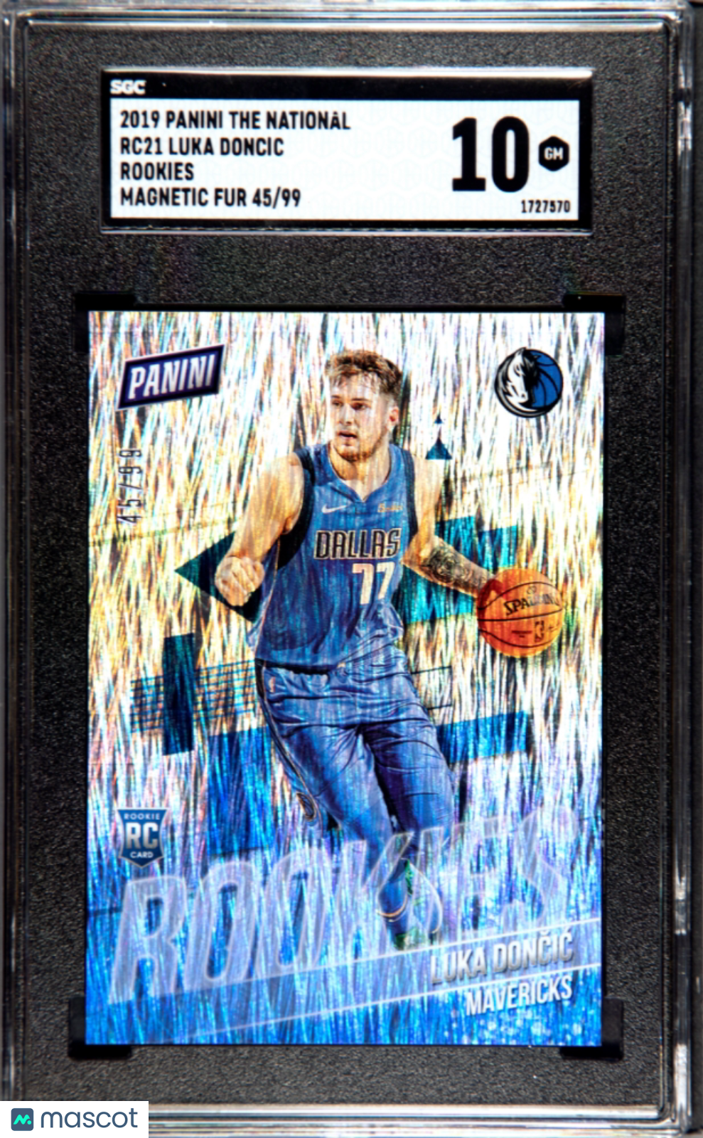 2019 Panini The National Luka Doncic Rookies Magnetic Fur SGC 10 45/99 #RC21 