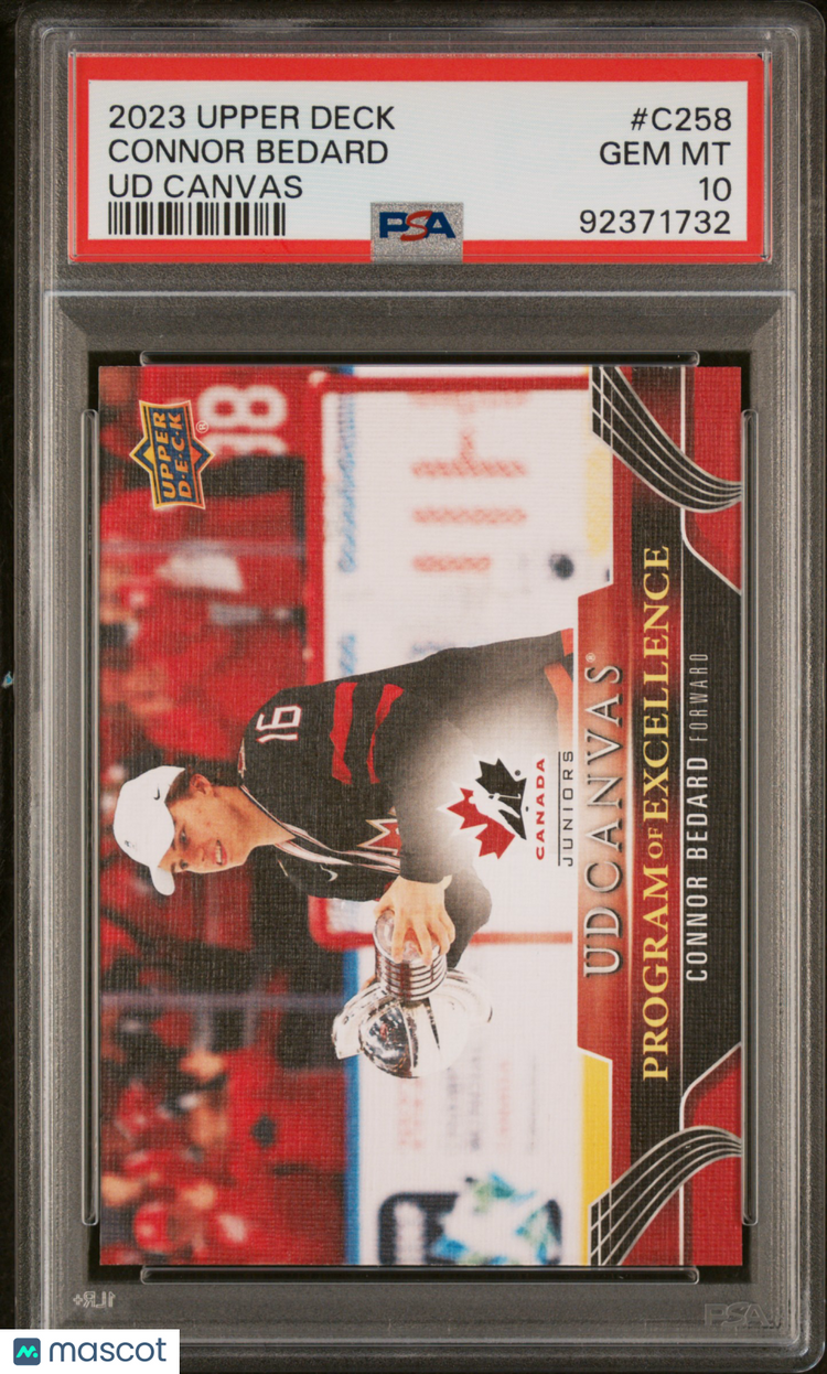 2023 UD Series 2 Hockey UD Canvas Program Of Excellence Connor Bedard PSA 10 