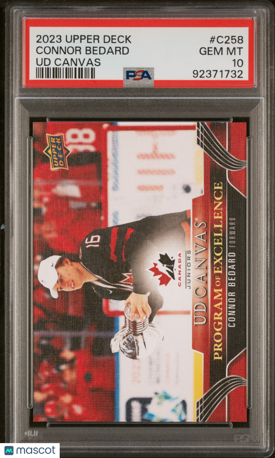 2023 UD Series 2 Hockey UD Canvas Program Of Excellence Connor Bedard PSA 10 