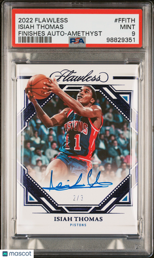 2022 Panini Flawless Flawless Finishes Auto Amethyst Isiah Thomas PSA 9 2/3 