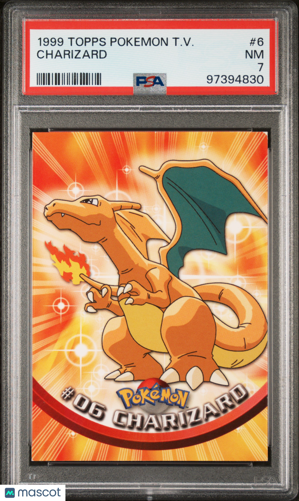 1999 Topps Pokemon Tv Charizard #6 Psa 7 1