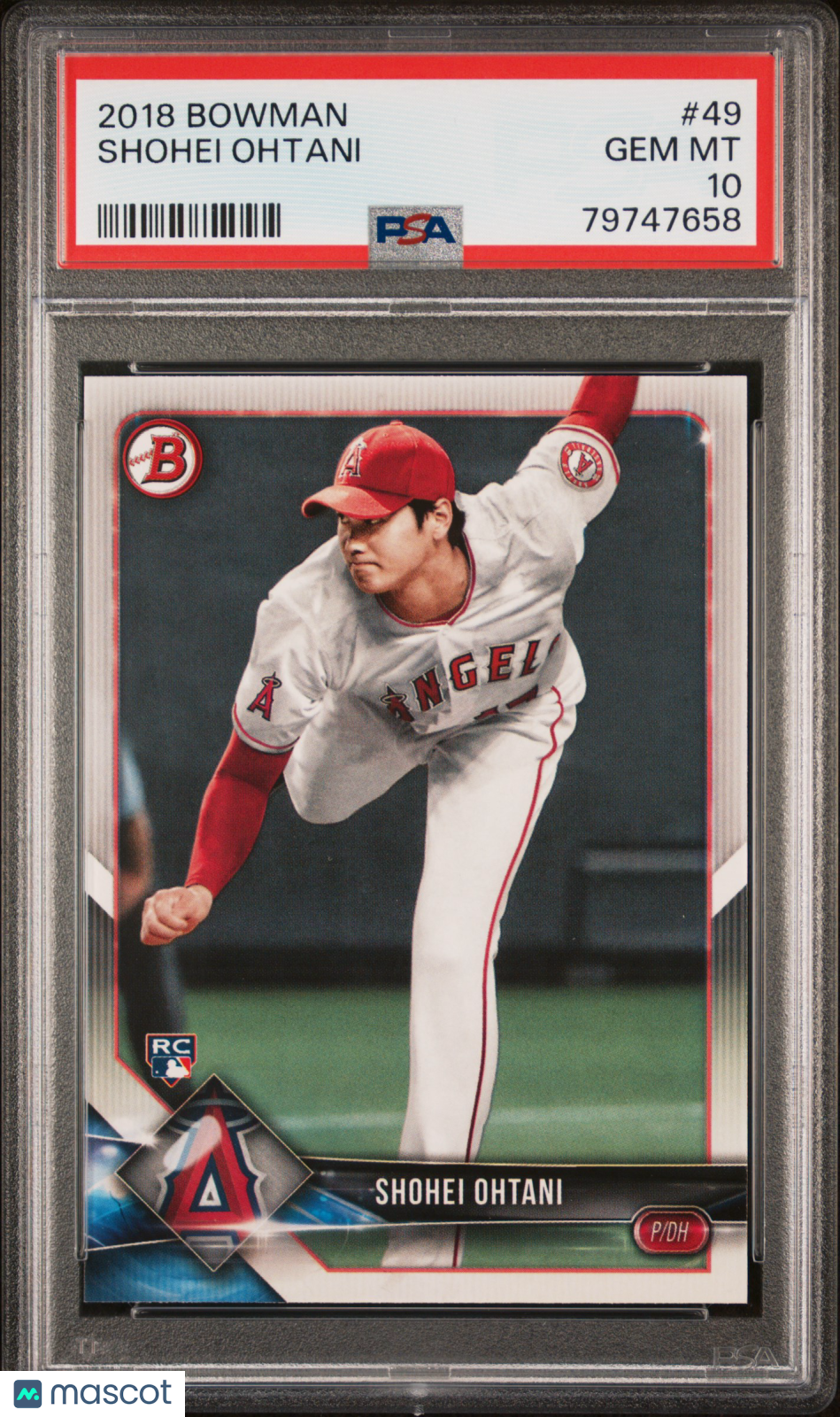 2018 Bowman Paper Shohei Ohtani RC Rookie PSA 10 #49 