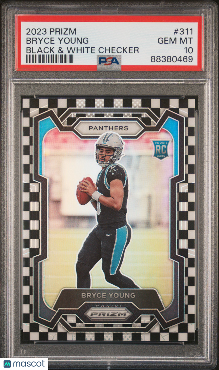 2023 Panini Prizm PSA 10 Bryce Young RC Black/White Checker Prizm #311 