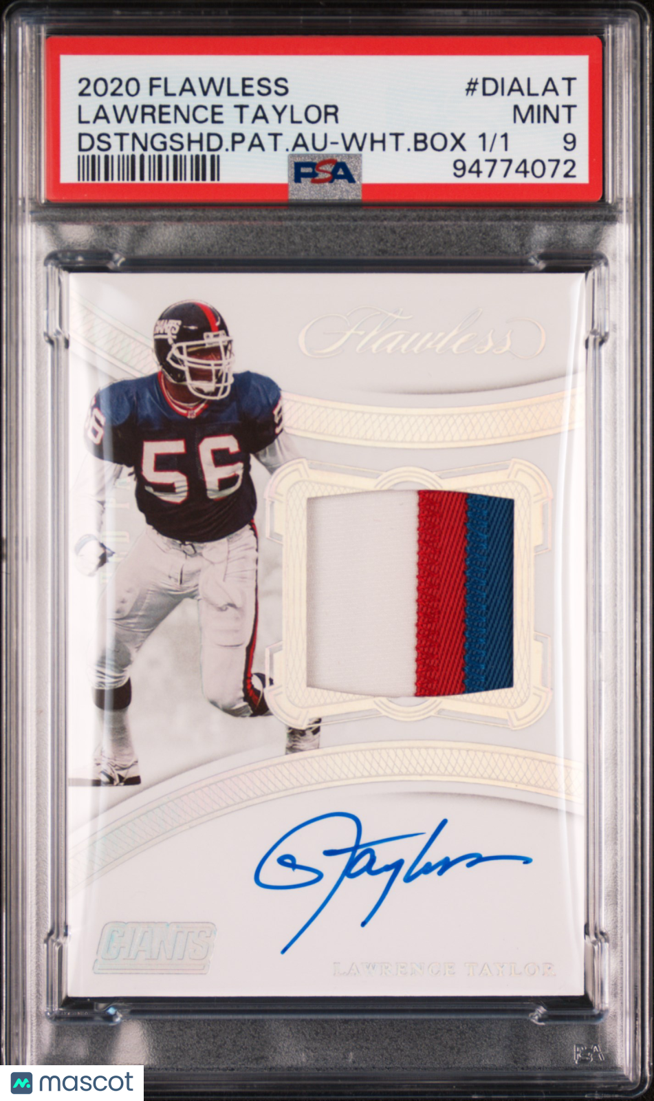 2020 Flawless PSA 9 Lawrence Taylor Distinguished Patch Auto White Box 1/1 