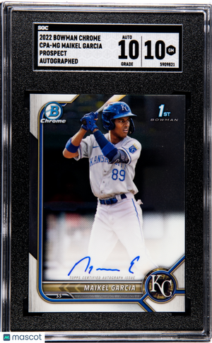 2022 1st Bowman Chrome Maikel Garcia Prospect Auto SGC 10 #CPA-MG 