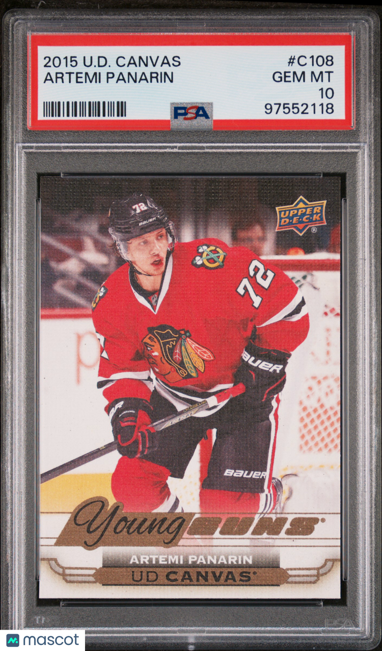 2015 UD Series 1 Hockey UD Canvas Young Guns Artemi Panarin PSA 10 #C108 