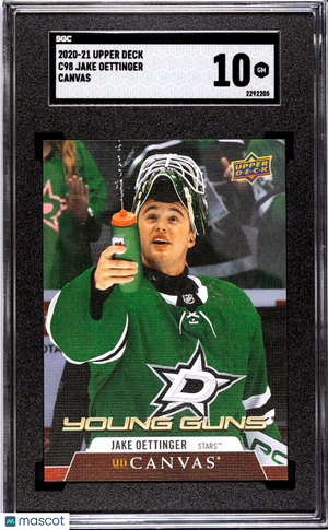 2020-21 Upper Deck Series 1 Hockey Jake Oettinger UD Canvas YG SGC 10 