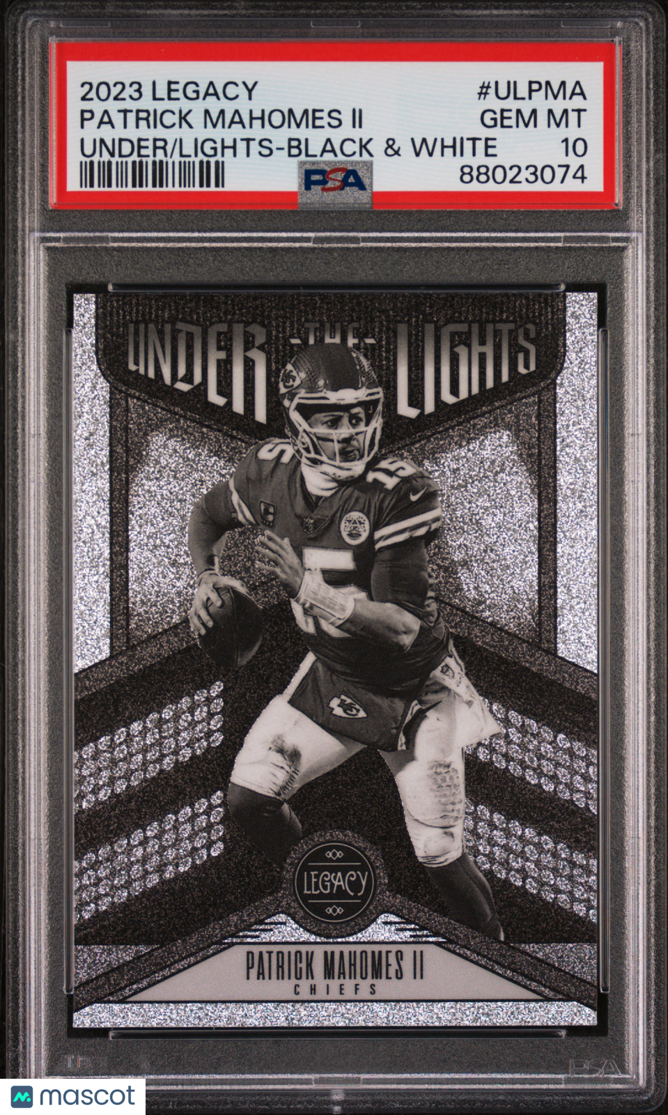 2023 Panini Legacy Under The Lights Patrick Mahomes II Black & White PSA 10