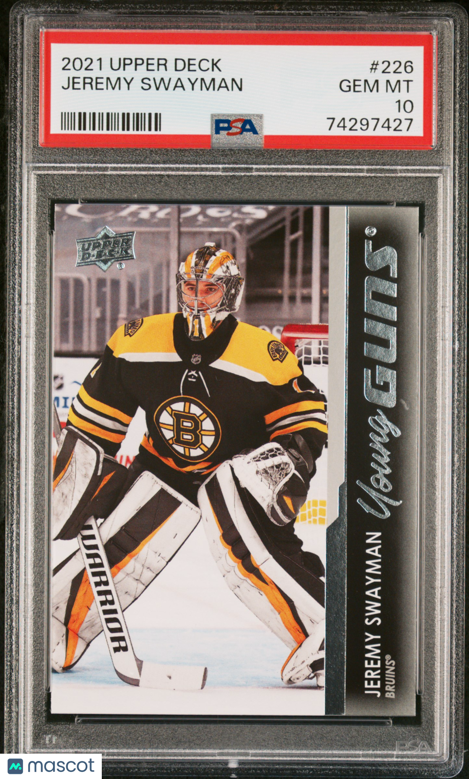 2021-2022 Upper Deck Series 1 Hockey Jeremy Swayman Young Guns PSA 10