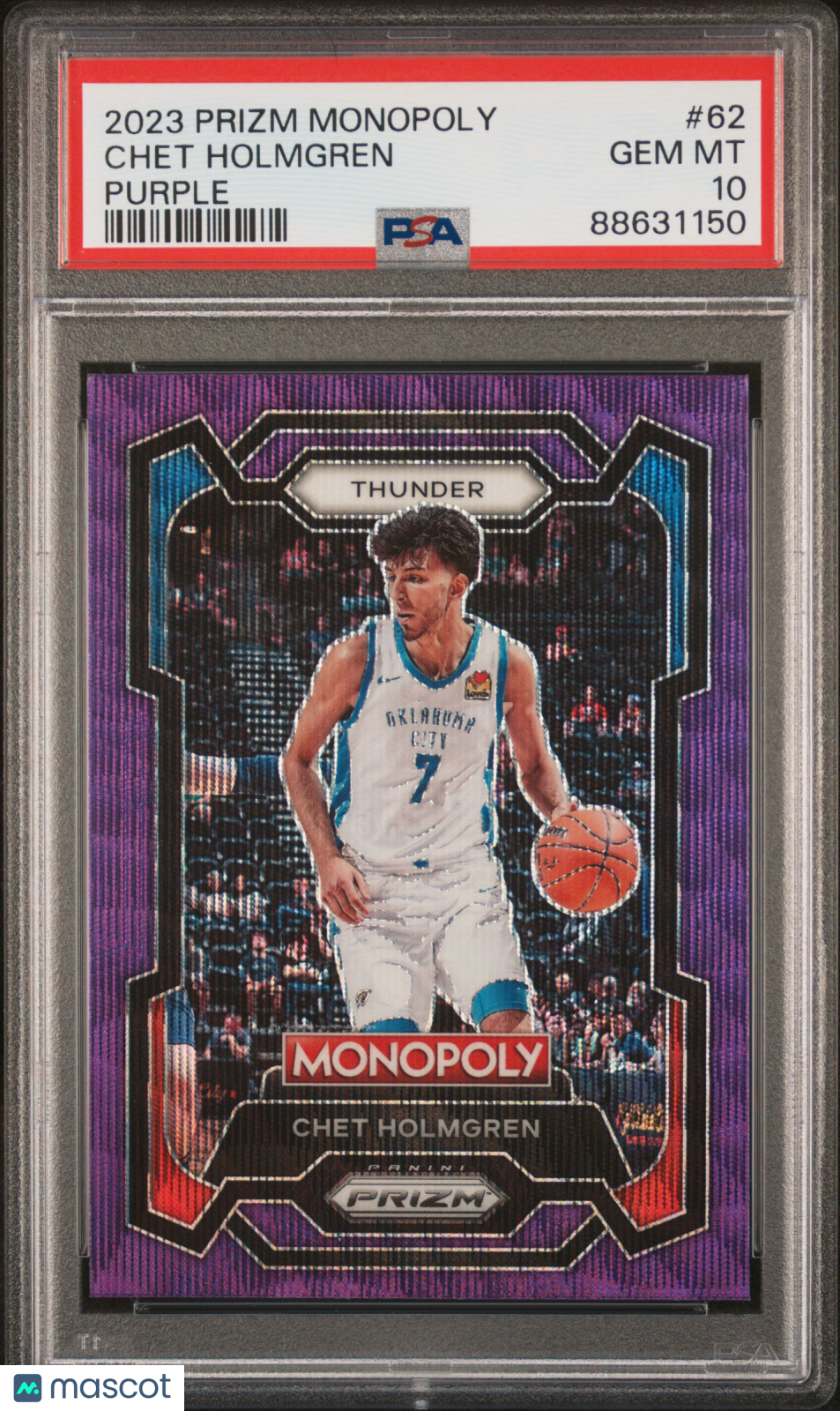 2023 Panini Prizm Monopoly Chet Holmgren Purple #62 PSA 10 