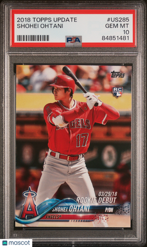 2018 Topps Update Baseball Shohei Ohtani RC PSA 10 #US285 