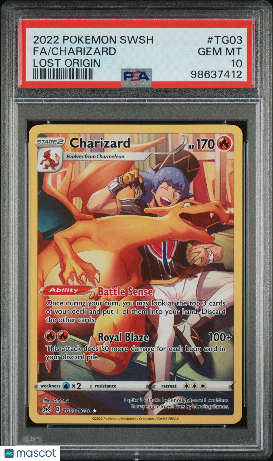 2022 Pokémon SWSH Lost Origin FA/Charizard PSA 10 #TG03 