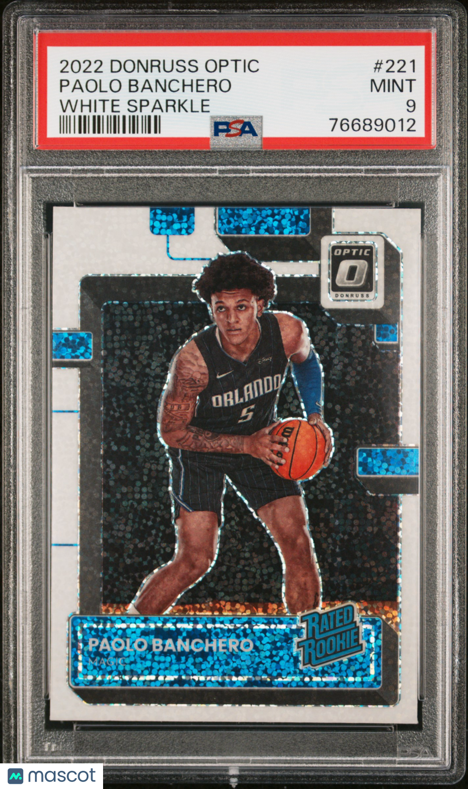 2022 Panini Donruss Optic Rated Rookie Paolo Banchero White Sparkle PSA 9 #221 