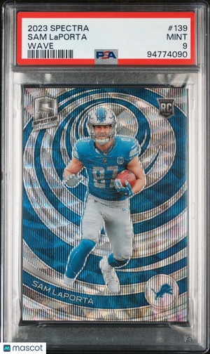 2023 Panini Spectra PSA 9 Sam Laporta Rookie Wave 07/11 #139 