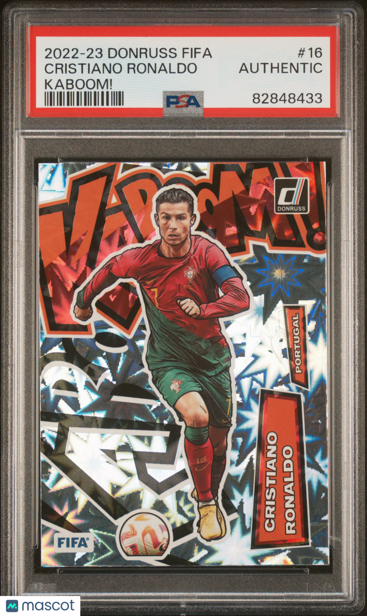 2022 Panini Donruss FIFA Kaboom! Cristiano Ronaldo #16 PSA Authentic 