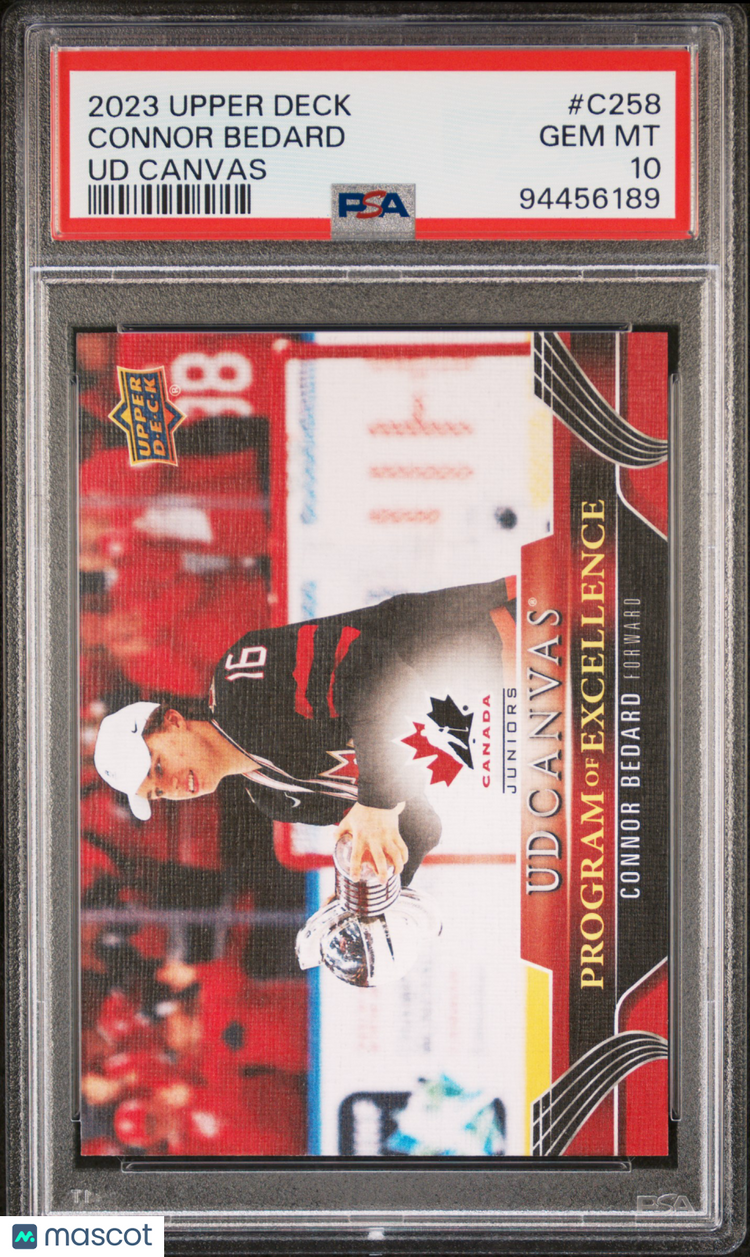 2023-24 UD Series 2 Hockey UD Canvas Program Of Excellence Connor Bedard PSA 10 