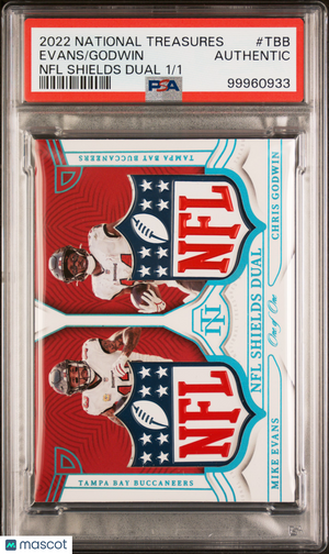 2022 Panini National Treasures NFL Shields Dual 1/1 C. Godwin/M. Evans  PSA Auth 